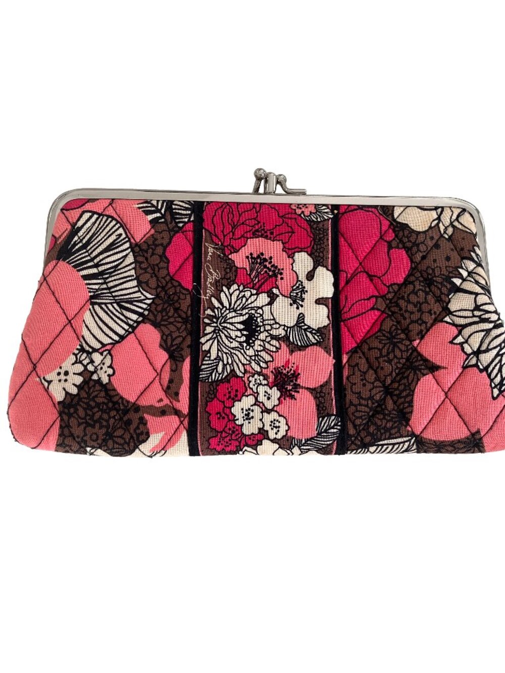 Vera Bradley Double Kiss Lock Clutch - Mocha Rouge